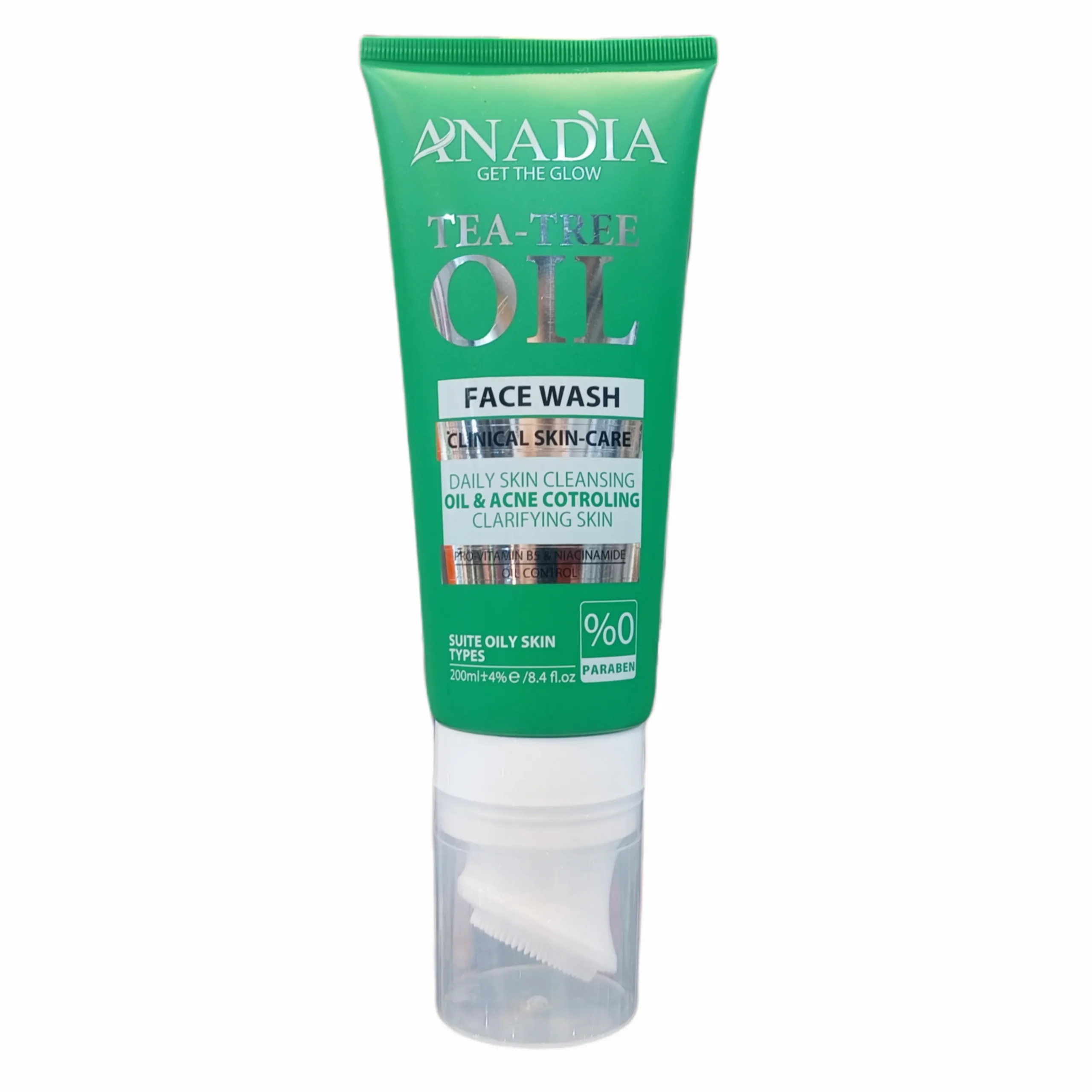 ژل شستشو صورت آنادیا پوست چرب حجم 200 میل مدل TEA-TREE- ANADIA