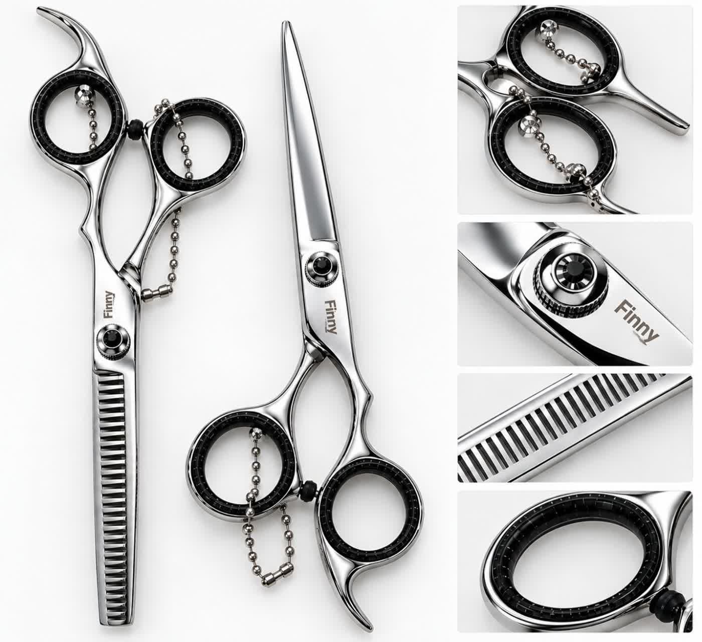 قیمت + خرید ست قیچی آرایشگری فنی Finny سایز 6 اینچ مشکی